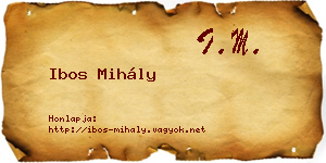 Ibos Mihály névjegykártya